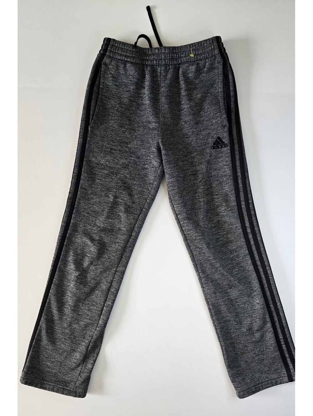 adidas Youth Boys Medium 10/12 Fleece Track Pants Gray Black 3 Stripe Sweats